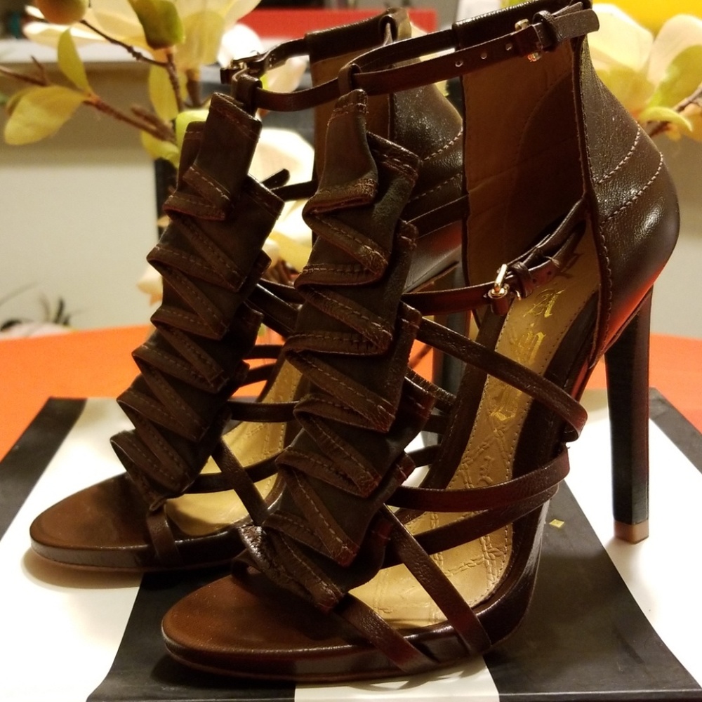 Hot strappy unique heels
